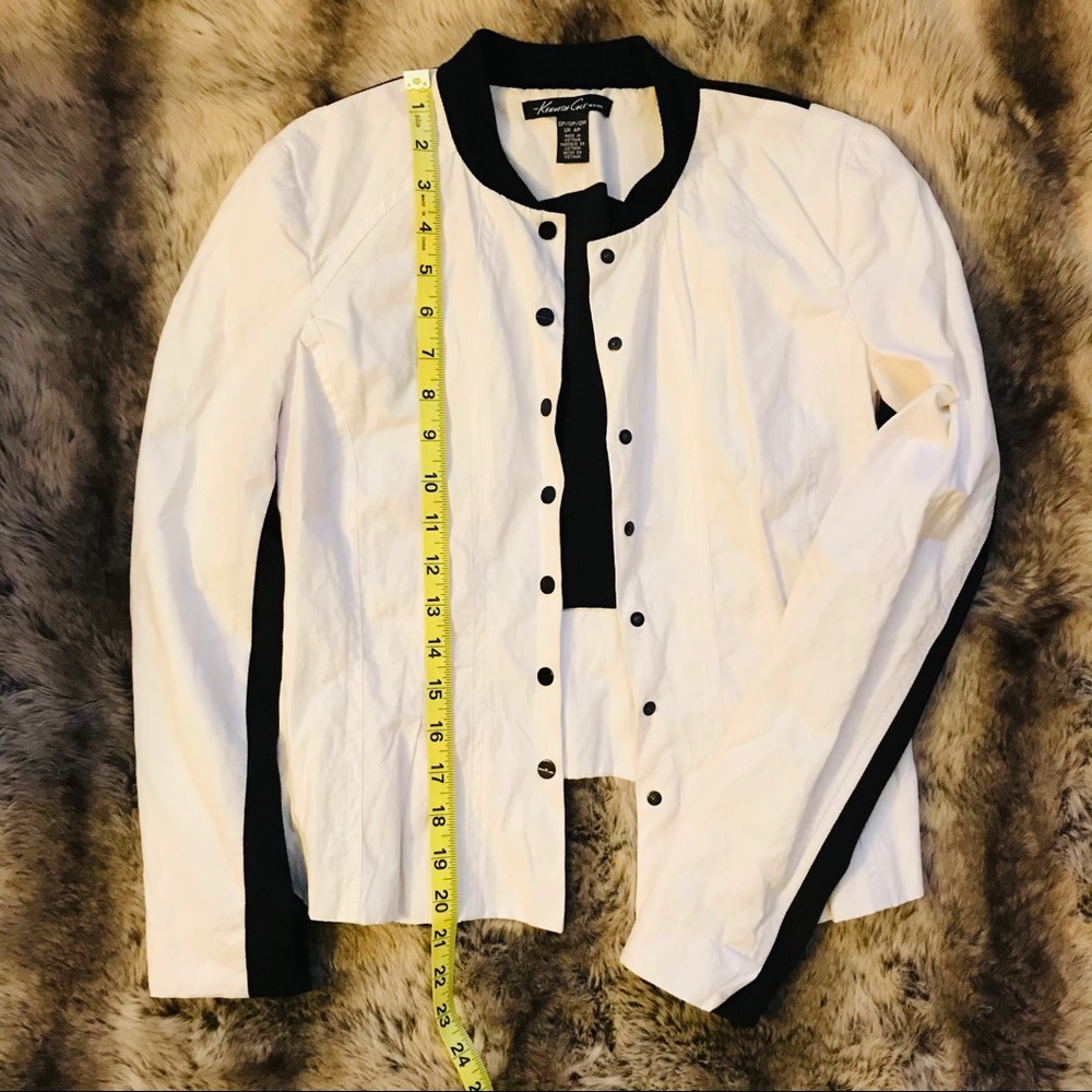 Black and white color block jacket